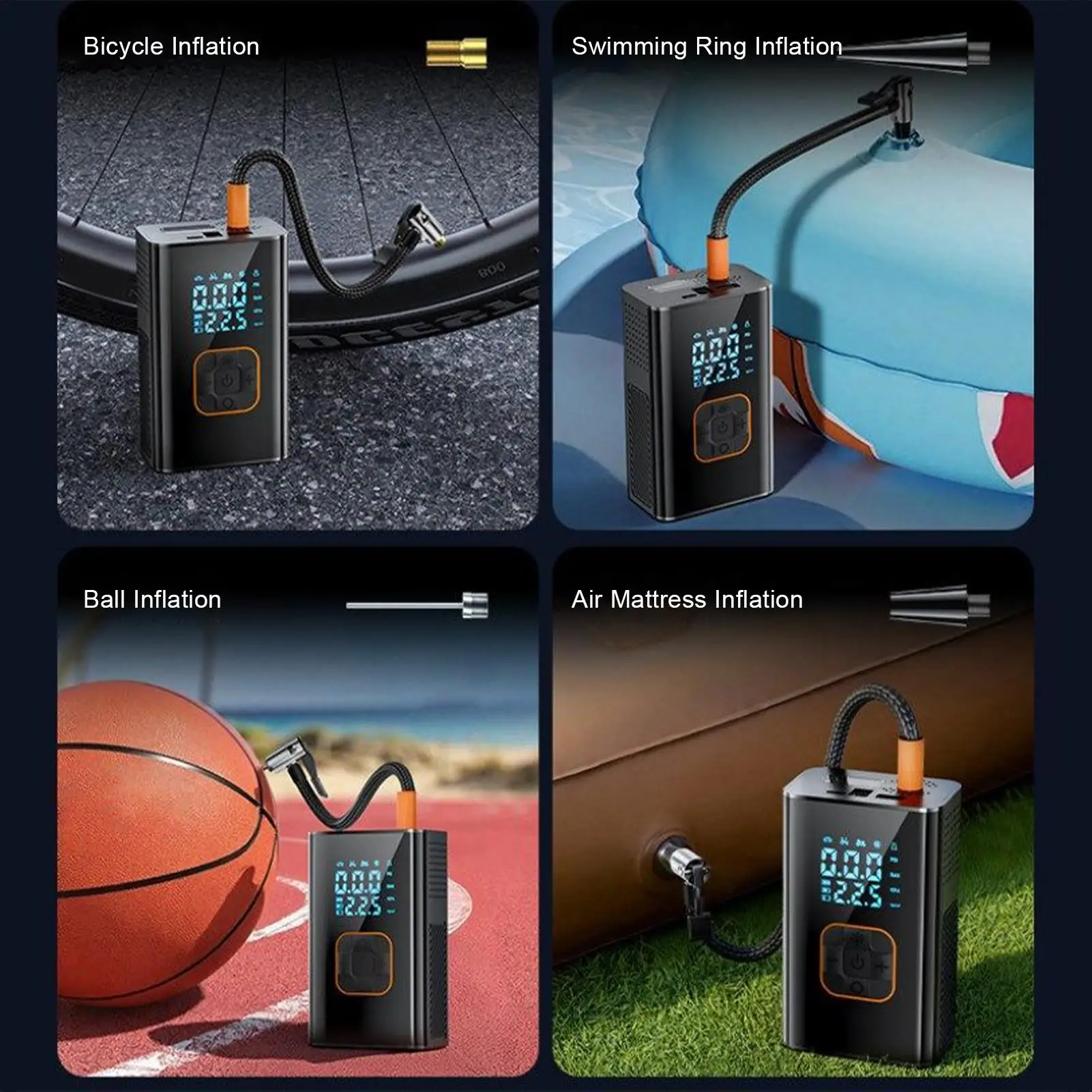 

Portable Air Compressor Electric Automatic Portable 150PSI Motorcycle Pump Tire Air Compressor For Auto Truck SUV Bike