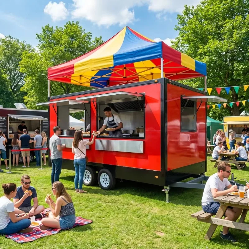 Customized Outdoor Restaurant Car Pizza Burger Ice Cream Coffee Food-truck Van Food Truck with Full Kitchen