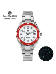 San Martin-Montre de Plongée Entièrement Étanche pour Homme, Cadran en Émail, existent, Mécanique, 39mm, NH35, 2025 m, SN0129, Nouveau, Luxe, 200