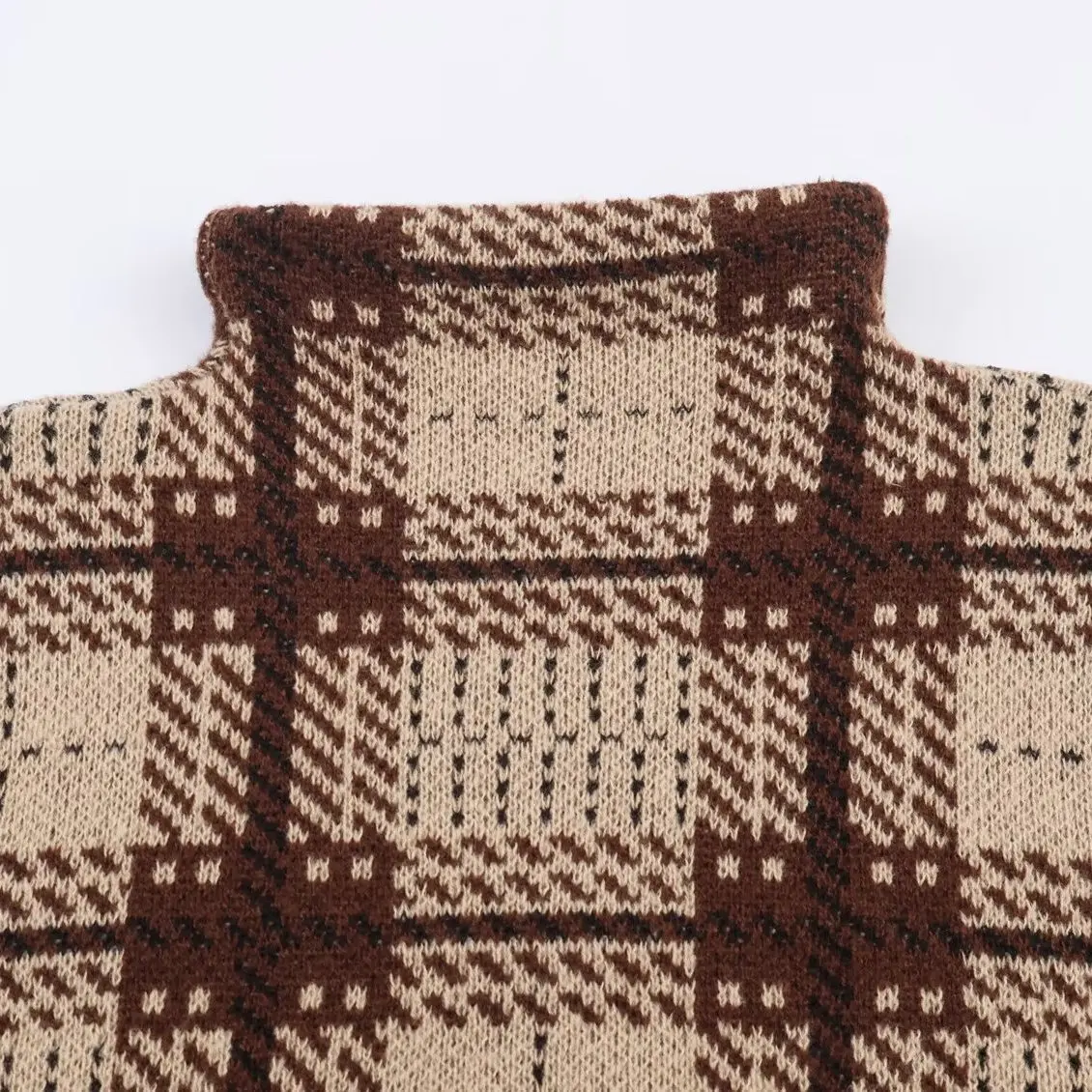 Faionable اللون بلو منقوشة محبوك سترة JNLEAOG المرأة الخريف جديد Sle فضفاضة تناسب طويلة Sve ألياف البوليستر الدفء #2