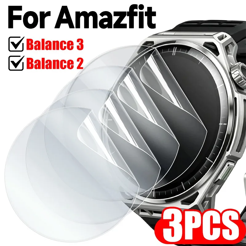 1/3Pcs Hydrogel Screen Protector for Amazfit Balance 3 2 TPU Film Bubble Free HD Clear Full Cover Anti Scratch Smartwatch Guard