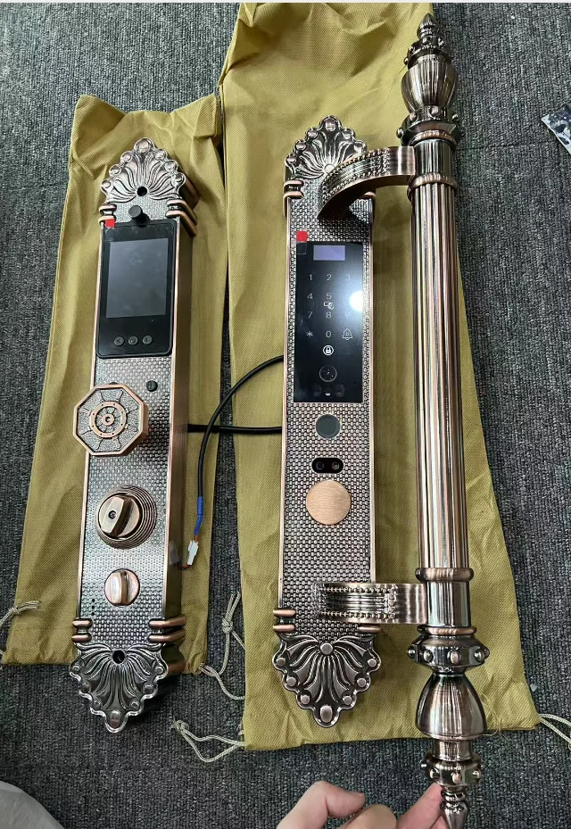 Waterproof  Wireless 3D Face & Fingerprint Recognition Smart Door Lock Zinc Alloy IC Card Wood Door App Network Brass Door Key view 6