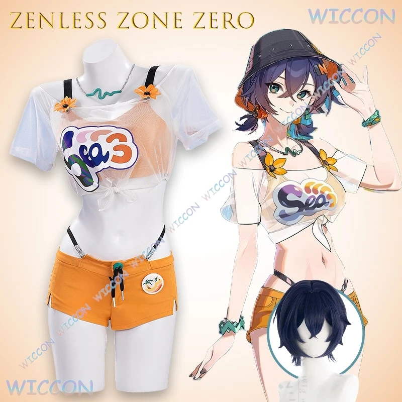 

Zenless Zone Zero Belle Summer Swimsuit Beach Cosplay Costume Full Set Anime Game Outfit Sexy Bikini Swimsuit Cosplay Cute Pink