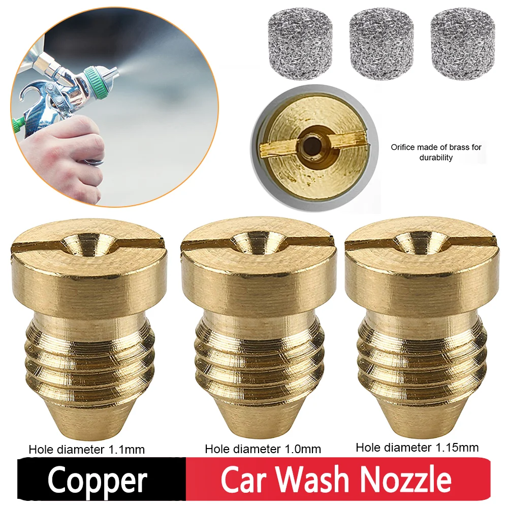 Foam Cannon Orifice Nozzle Tips Car Wash Nozzle Copper Foam Pot Nozzle 1.0/1.1/1.15mm Foam Orifice Nozzle Car Wash Cleaning Tool