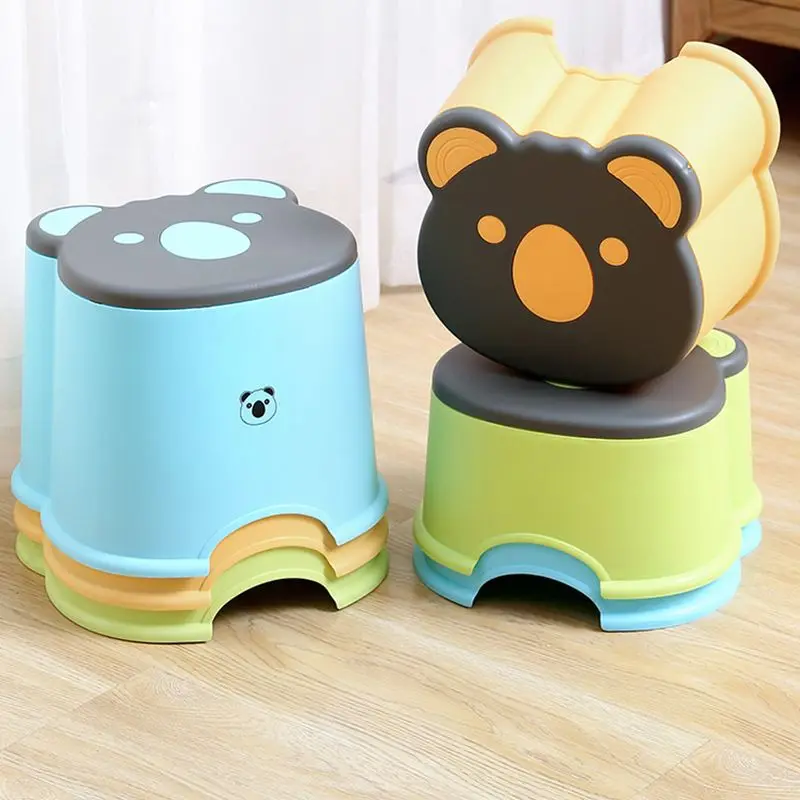 3 Size 1Pc Anti-skid Plastic Children Stool Household Low Stool Cartoon Small Step Stool Stepping Bench Stable Bedside Stools