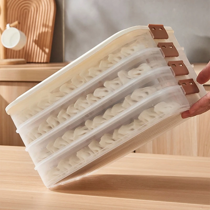 Multi-layer Dumpling Storage Box with Lid Restaurant Dining Room Kitchen Froze