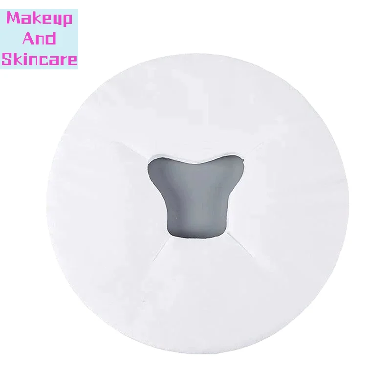 100 Toalhas Descartáveis para Salão de Beleza com Furo para Travesseiro de Apoio Facial em Maca de Massagem, Leves e Respiráveis