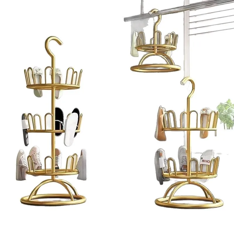 

Shoe drying artifact bold shoe rack balcony slippers mobile shoe drying floor household outdoor rotating storage rack