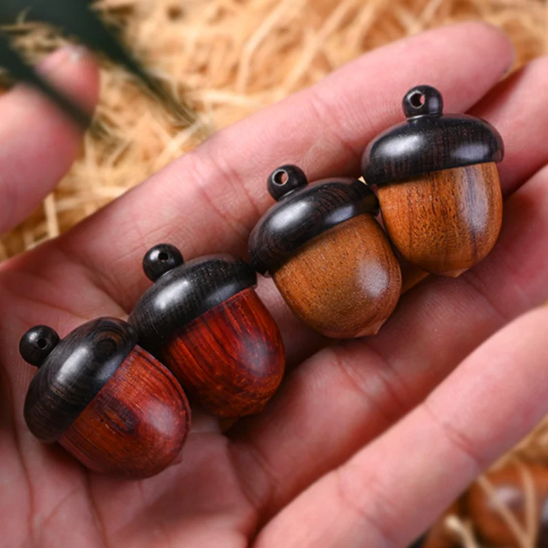 Natural Wood Perfume Bottle Incense Expanding Mini Sandalwood Portable Sealed Jar Pendant Pomander Container Medicine Pill Box