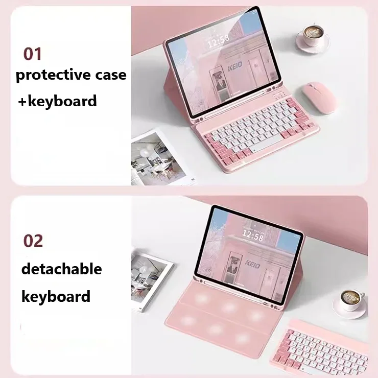 Case for Samsung Galaxy Tab S11 11 Inch 2025 A9 Plus 11 A11 Plus S9 FE S7 S8 A7 T500 10.4 T860 P610 Tablets Keyboard Case Funda