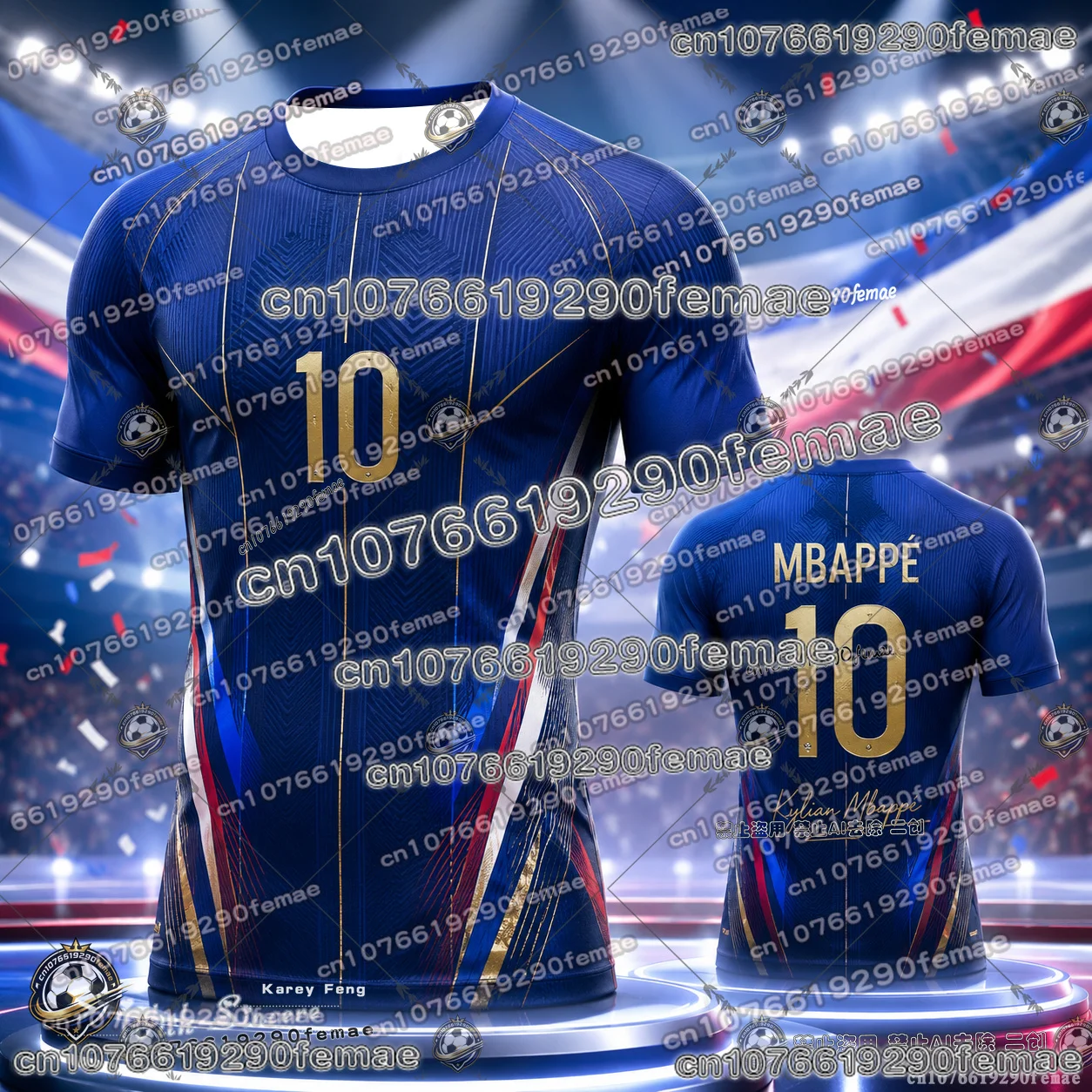 2026 New France No 10 Mbappe Football Jersey  Quick Dry Short Sleeve Soccer T-Shirt For Adults Men Women Fan Gift Tops