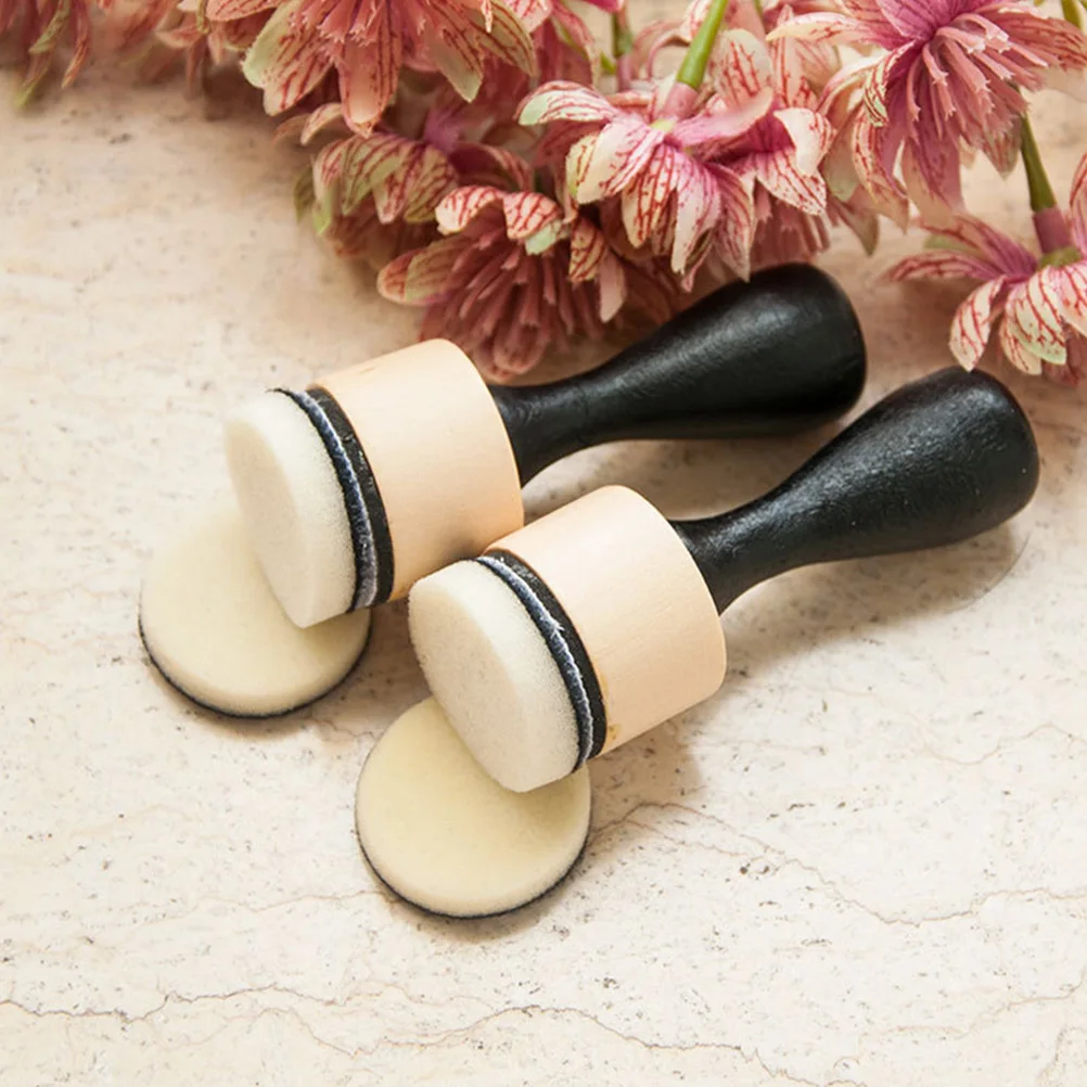 

1Set Mini Sponge Stampers Rubber Wood Comfortable Grip Painting Tools for DIY Crafts Blending Brushes Painting Supplies