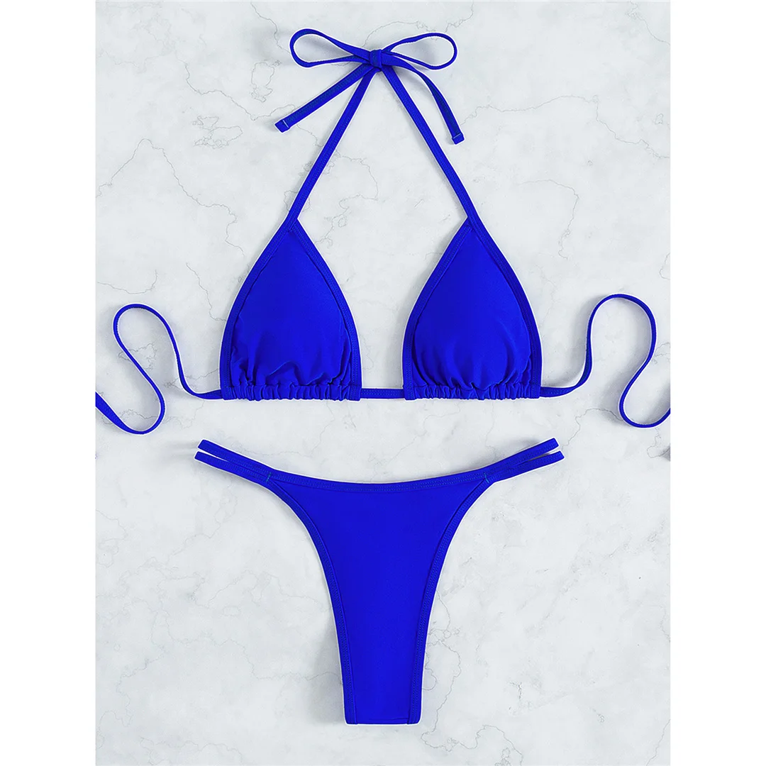 XS - L Strass Extreme Mini Micro Thong Bikini Damen Bademode Zweiteiliger Bikini Badeanzug V3384 – Detail 10