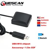 QUESCAN UBX M10 USB GPS Bluetooth GNSS Receptor GPS Galileo BeiDou Módulo de antena para Android Windows Linux Marine USB GPS NMEA
