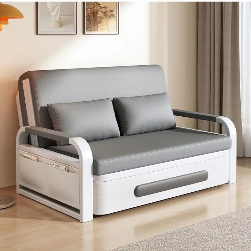 Foldable Dual Use Sofa Bed for Small Living Room And Balcony Multifunction Extendable Telescopic Pull-out Bed Space-Saving Furni