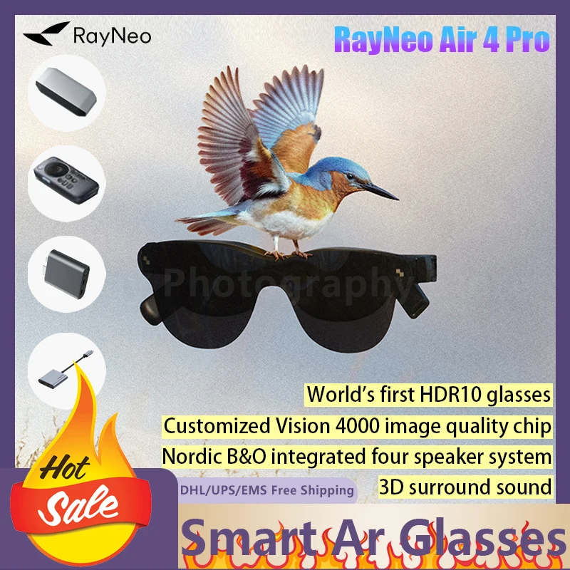 

Rayneo Latest Hdr10 Glasses RayNeo Air 4 Pro 10Bit 3D Surround Sound for Gaming and Watching Movies Support for PS5 iPhone 17