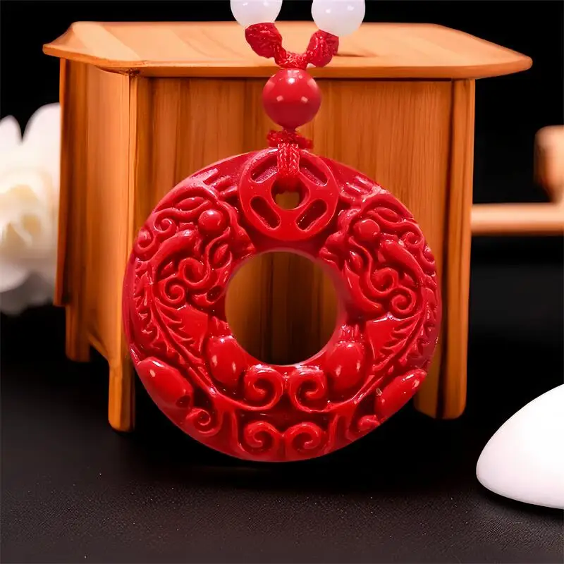 Red Cinnabar Pixiu Pendant Luxury Gift Accessories Fashion Gifts for Women Natural Jewelry Designer Carved Amulet Stone Men