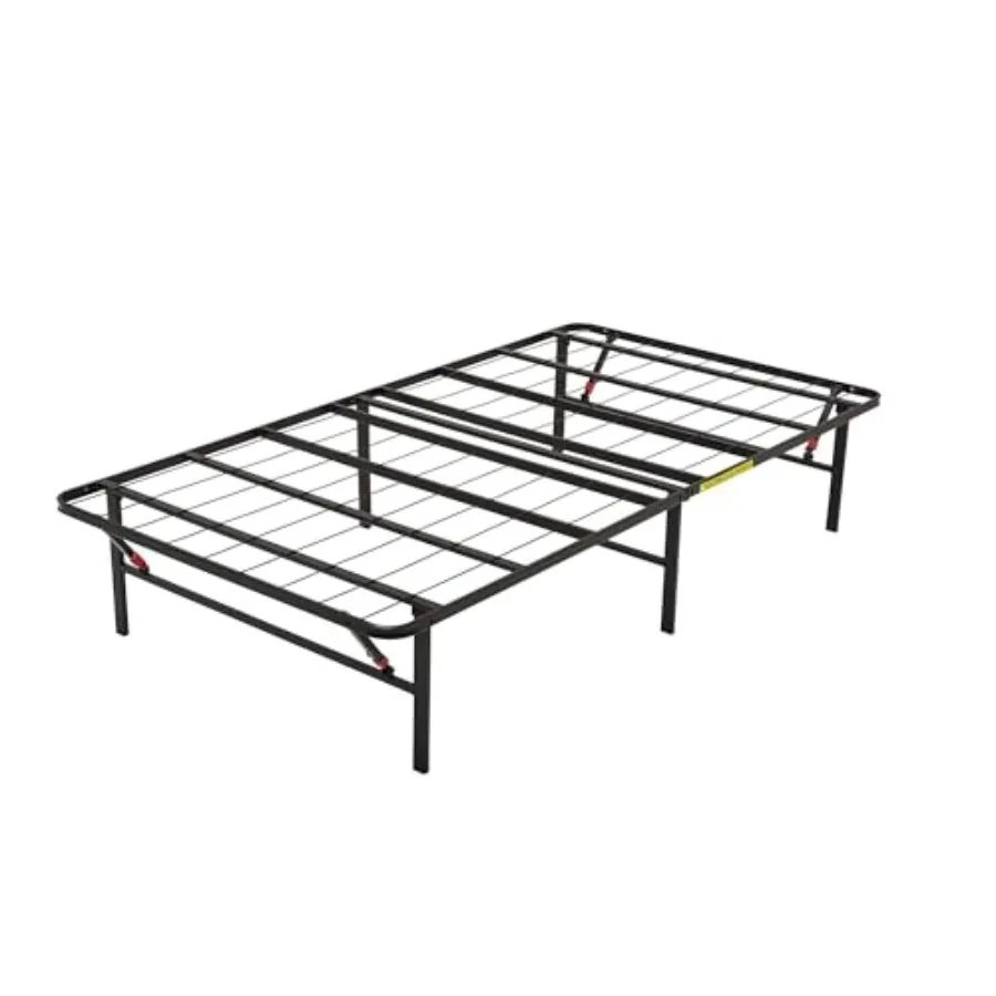 

Basics Bed Frame with Storage Foldable Metal Platform Sturdy Steel No Box Spring Needed 14-inch High Tool-Free Setup Twin Size