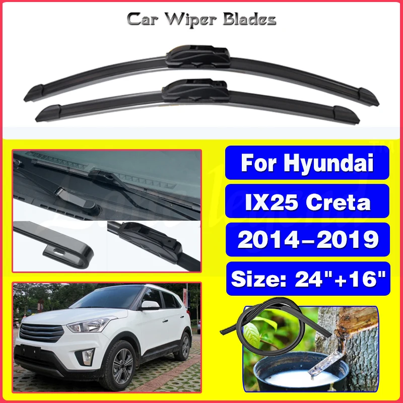 

for Hyundai IX25 Creta 2014 2015 2016 2017 2018 2019 Car Wiper Blade Front Windscreen Windshield Wipers Car Accessories J Hook