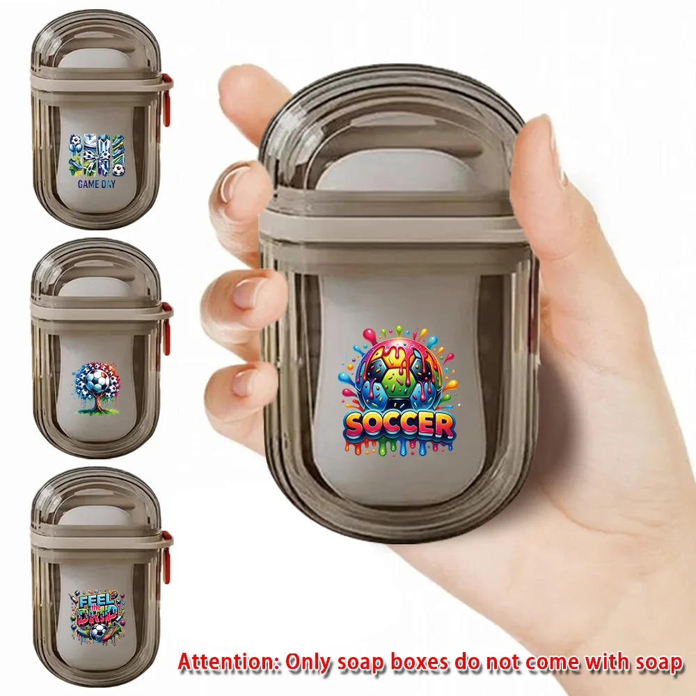 

Mini Travel Soap Case Portable Leakproof 2026 Soccer Fan Ultra Small Lightweight Silicone Drain for Gym Outdoor Camping Gift