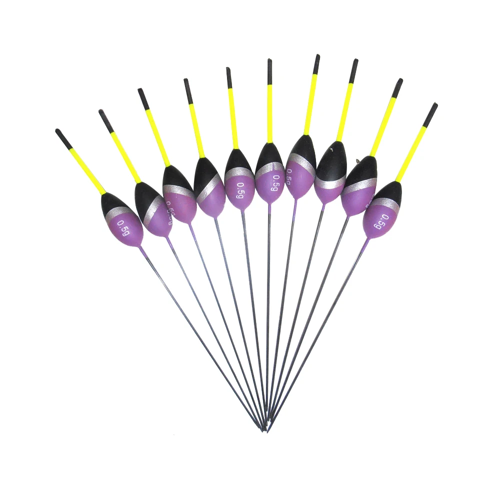 Agape10pcs/Lot Carp Pole Fishing Floats Bobbers Fluctuator 0.5g Stick Buoys Oem Factory Store 210019