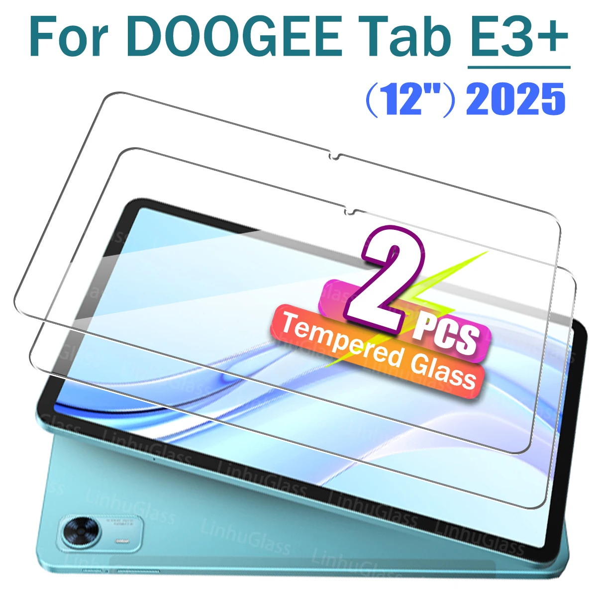 Tablet Tempered Film For DOOGEE Tab E3+ ( 12 inch ) 2025 HD Clear 9H Hardness Anti-Scratch Screen Protector Protective Glass