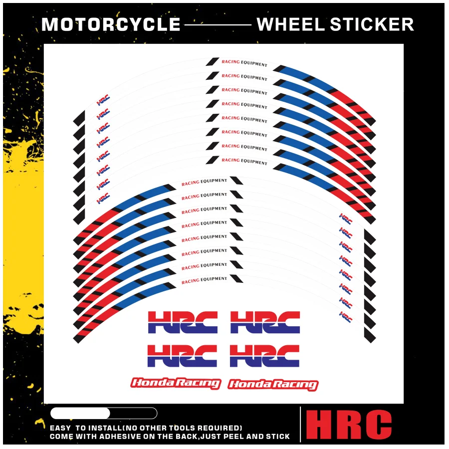 17inch Wheel Rim Stickers Motorcycle Accessories Reflective Decal Stripe For HRC REPSOL CBR 250RR 400RR 600RR 900RR 1000RR