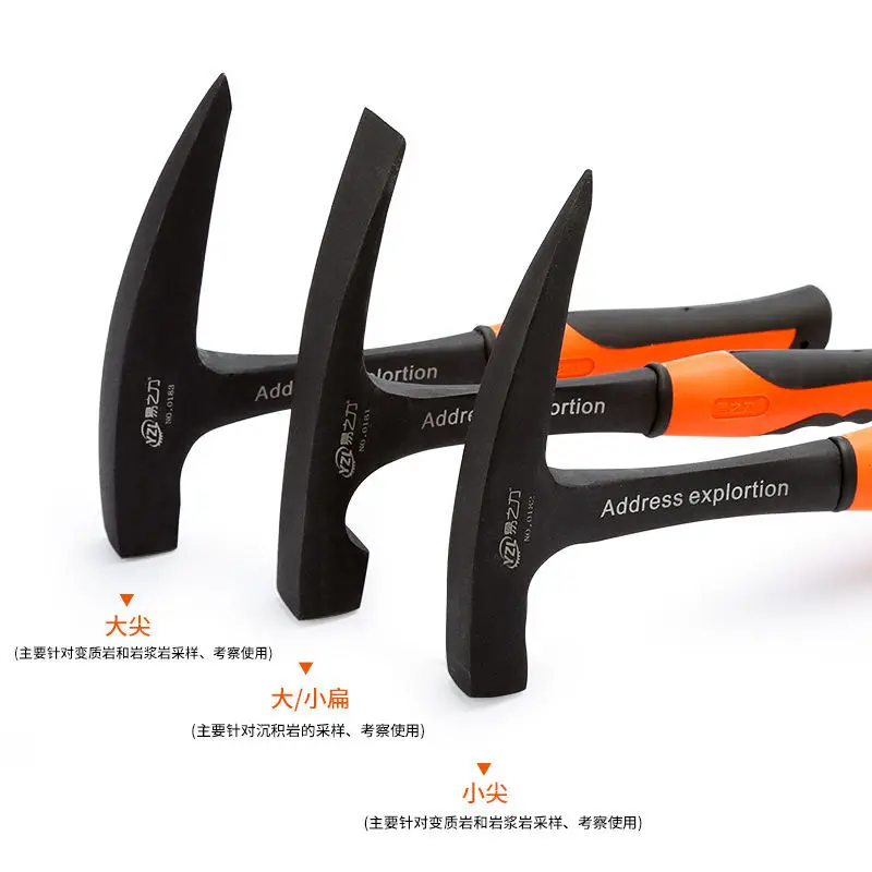 Professional exploration pointed flat head integrated hammer escape hammer professional geological and mining tools