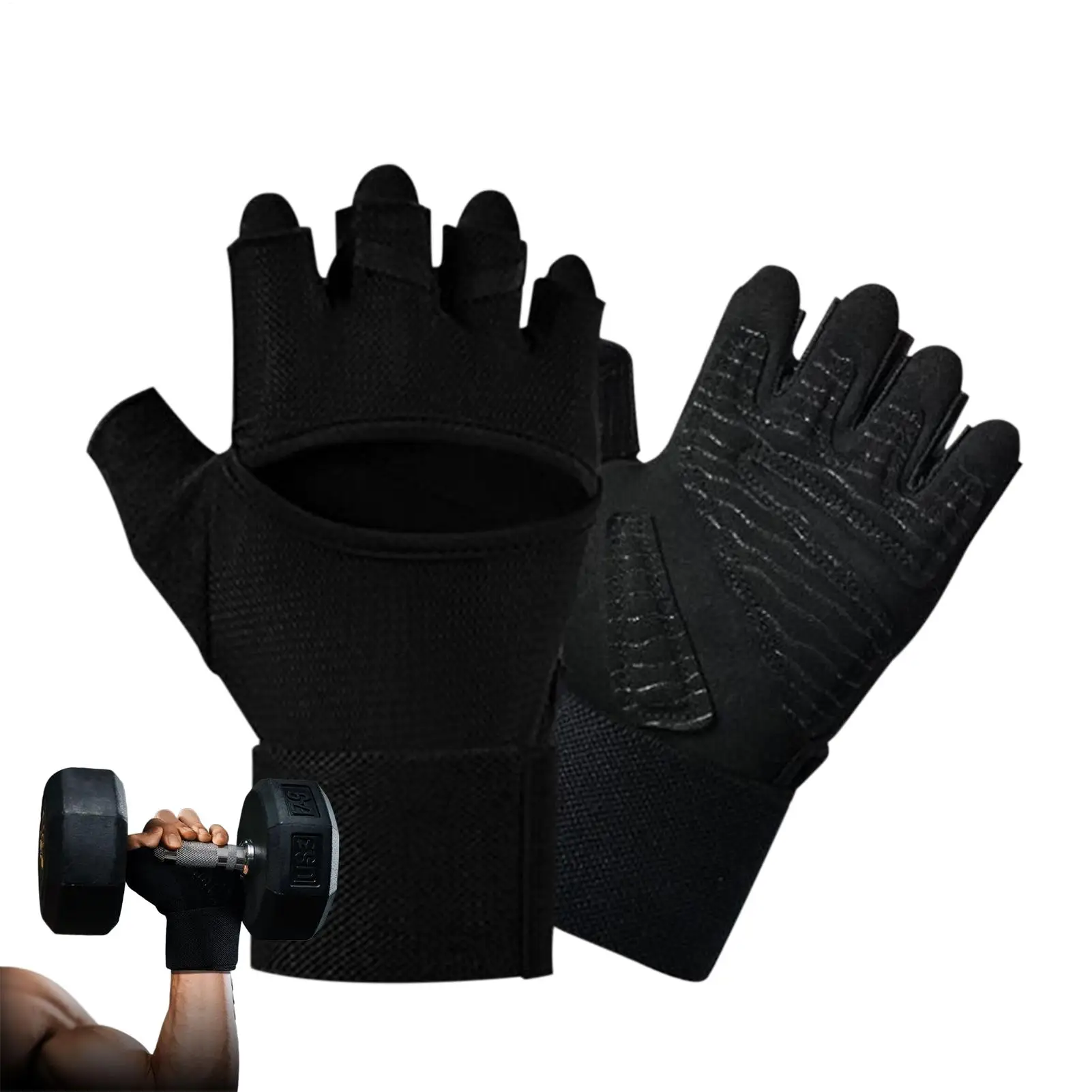 

Workout Gloves For Men Half Finger Weightlifting Equipment With Wrist Wraps Support Weightlifting Gloves For Gym Training