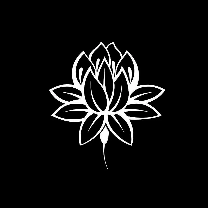 Lotus Buddhism Buddha Statue Meditation Stickers Classic PVC Decorative Waterproof Sunscreen Car Sticker Black/White 22CM * 23CM