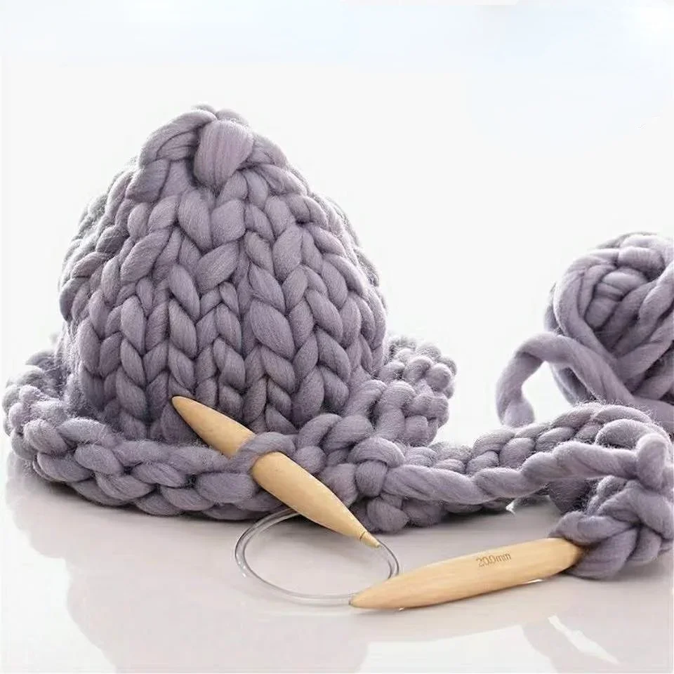 RTJ Super Bulky Arm Knitting Wool Roving Knitted Blanket Chunky Wool Yarn Super Thick Yarn For Knitting/Crochet/Carpet/Hats