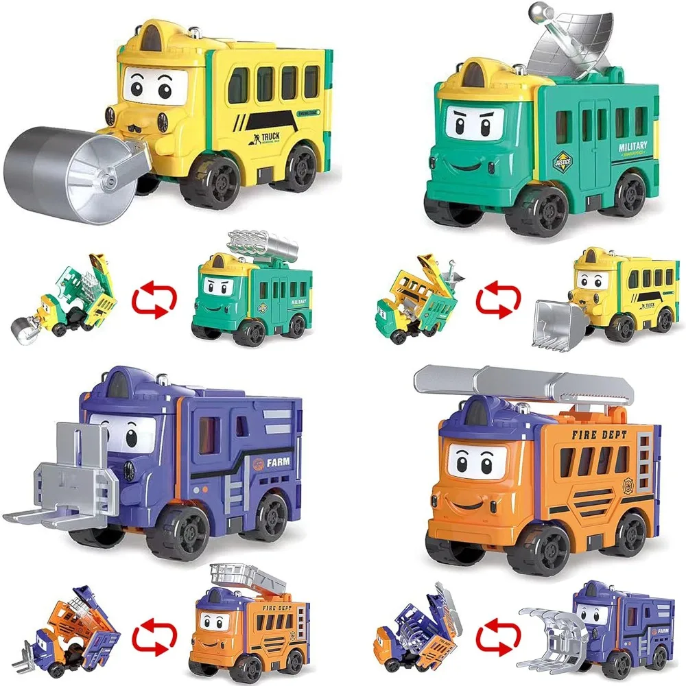 Flip Racers Transformable Cars for Kids Funny Toy Vehicle for Toddlers Pull Back Trucks Christmas Birthday Gifts for Boy Girl