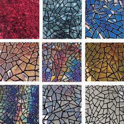 1Yards Geometry Iridescent Sequins Sewing Polyester Flannel Laser Irregular Sequin Velvet Mirror Clothes Sequins For Embroidery