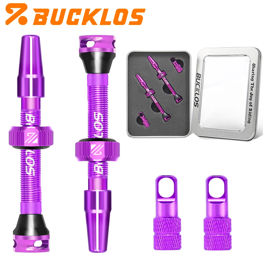 BUCKLOS Fahrrad Tubeless-Ventil 40mm 44mm CNC-Fahrradventile für Tubeless-Reifen Presta-Ventile für Rennrad und Gravel-Bike F/V-Ventile