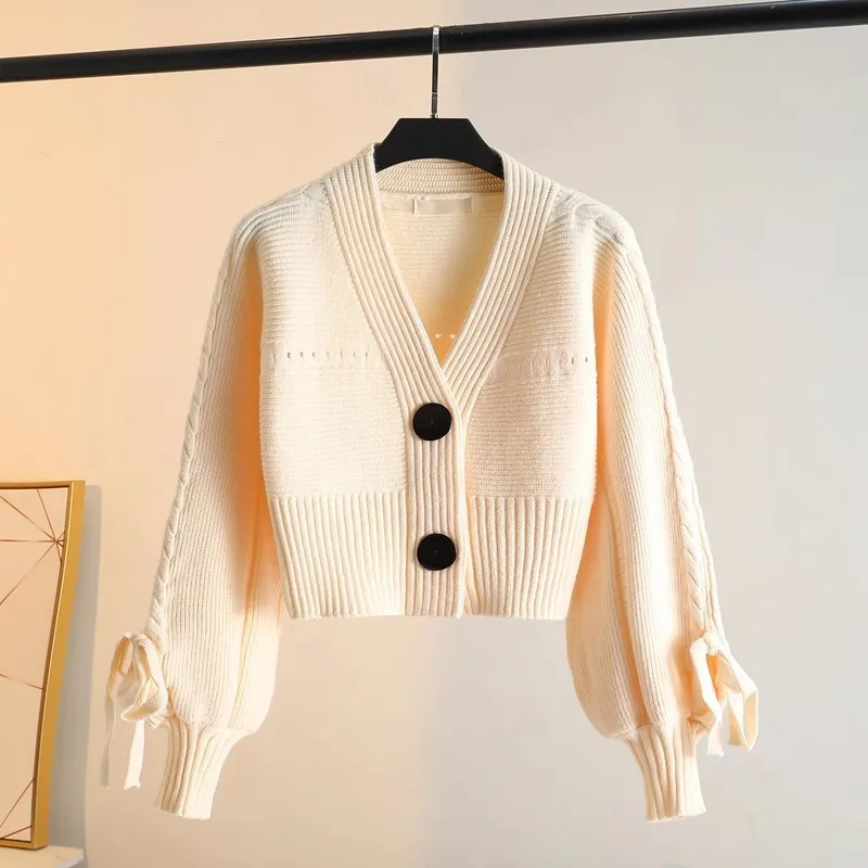 

Cross-Border Foreign Trade Loose Knitted Cardigan 2025 Autumn Winter New Design Temperament Sweater Women's Jacket