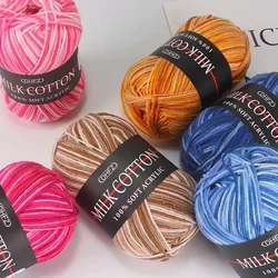 10pcs Multicolor Milk Cotton Blended Yarn 3ply Soft Warm Knitting Wool Yarn Hand Knitted Craft 500g/set