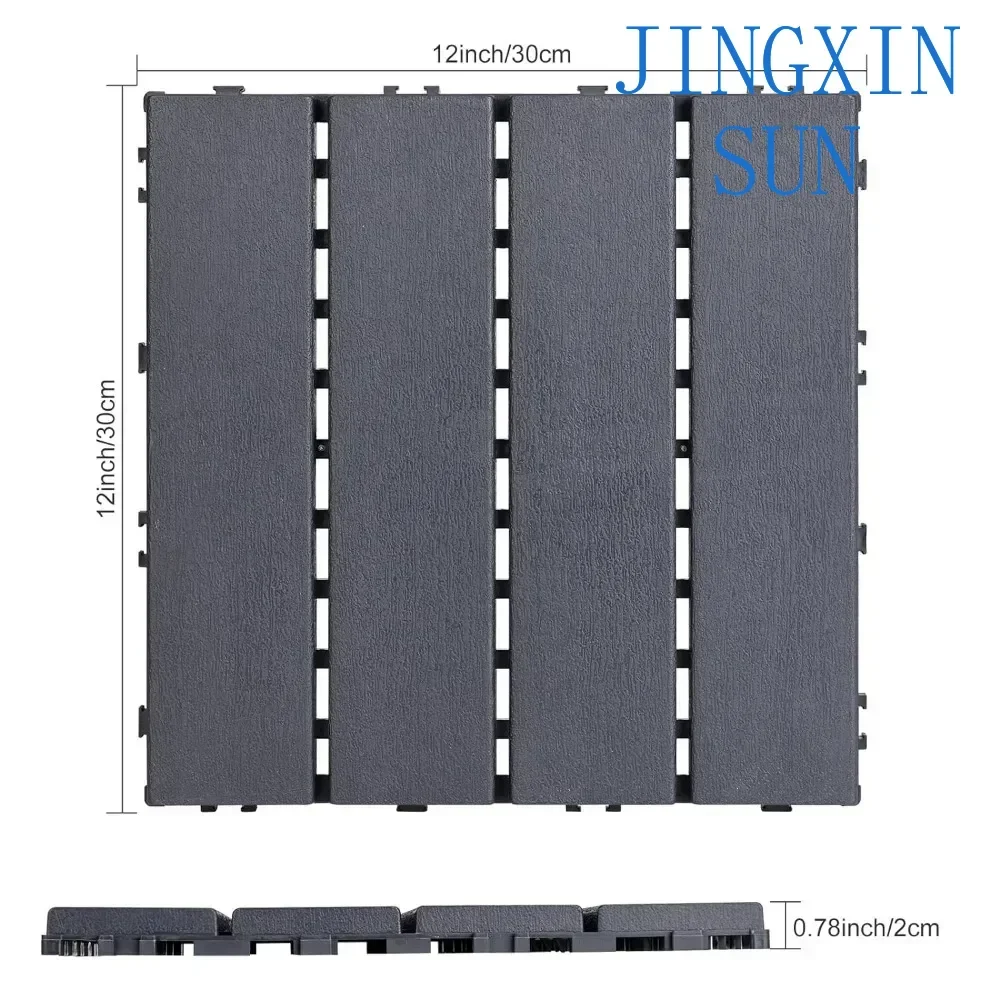 High Quality 45 Sq.Ft Plastic Interlocking Deck Tiles