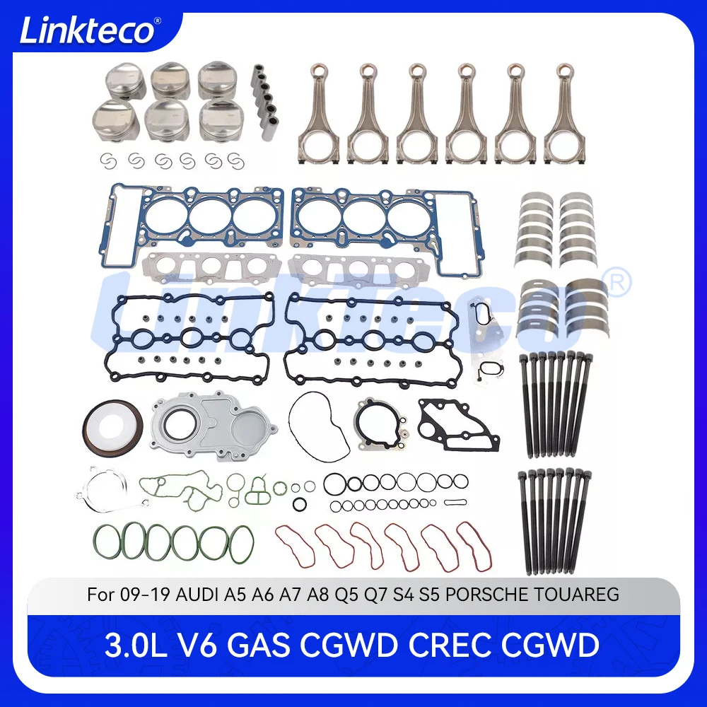 

Engine Bearing Full Gasket Set Piston Connecting Rod For CRE 3.0 TFSI 09-19 AUDI A5 A6 A7 A8 Q5 Q7 S4 S5 PORSCHE VW TOUAREG 3.0L