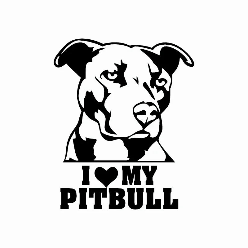 

Car Sticker I LOVE MY PITBULL Cartoon Dog Vinyl Decal PVC Waterproof Sunscreen 15cm