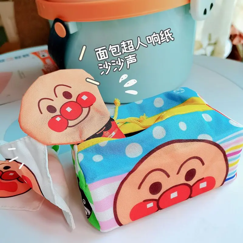 13Cm Anpanman Creativity Textile Crafts Simulation Tissue Box Rustling Paper Comfort Toy Desktop Decoration Friend Holiday Gift