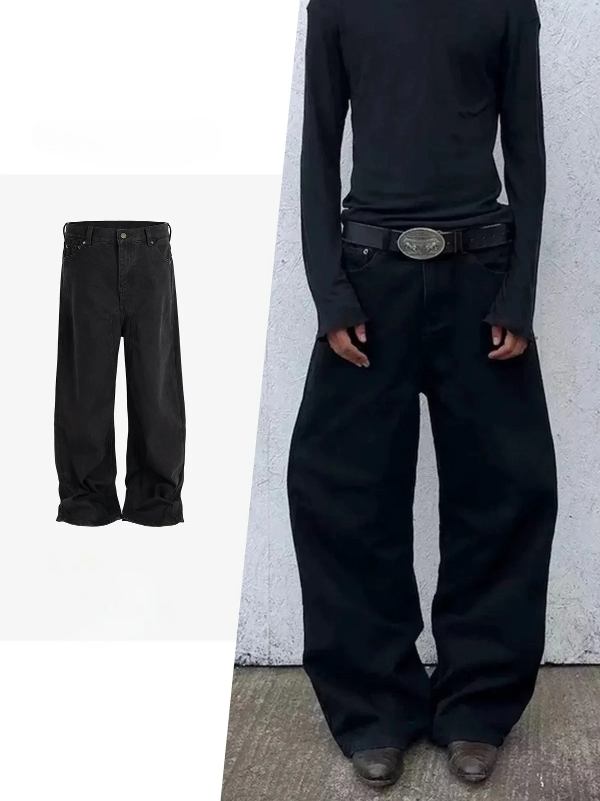 Streetwear Black Vintage Baggy Jeans