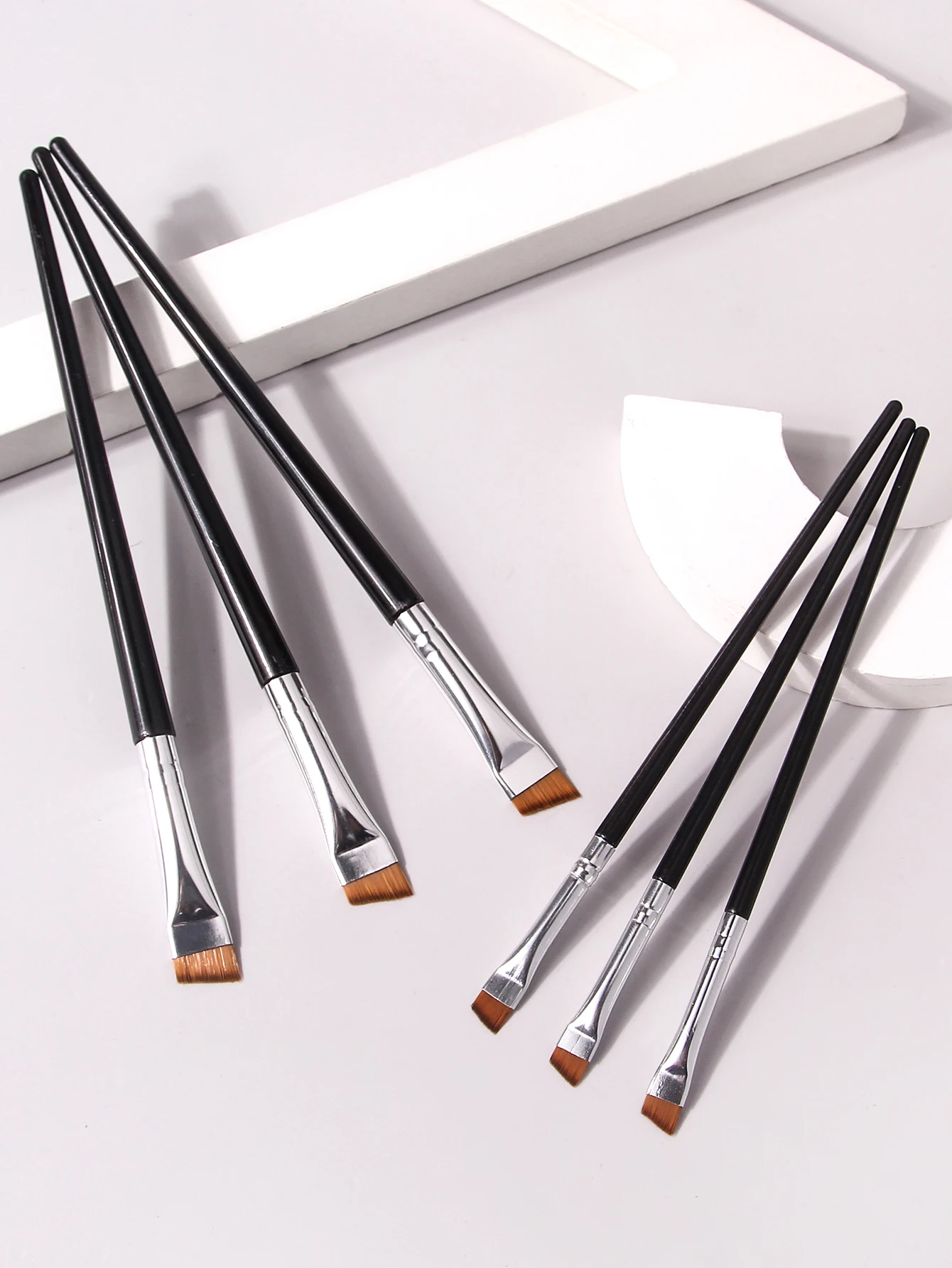 6 Pcs popular eye makeup brush high-end ultra-fine thin bevel brush eyeliner brush eyebrow dyeing beauty makeup tools
