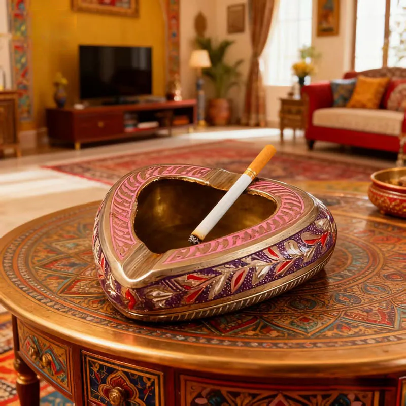 

White Copper Ashtray Creative Carvings Exquisite Handicrafts Fashionable Home Decorations not Easily Broken Ashtray Container