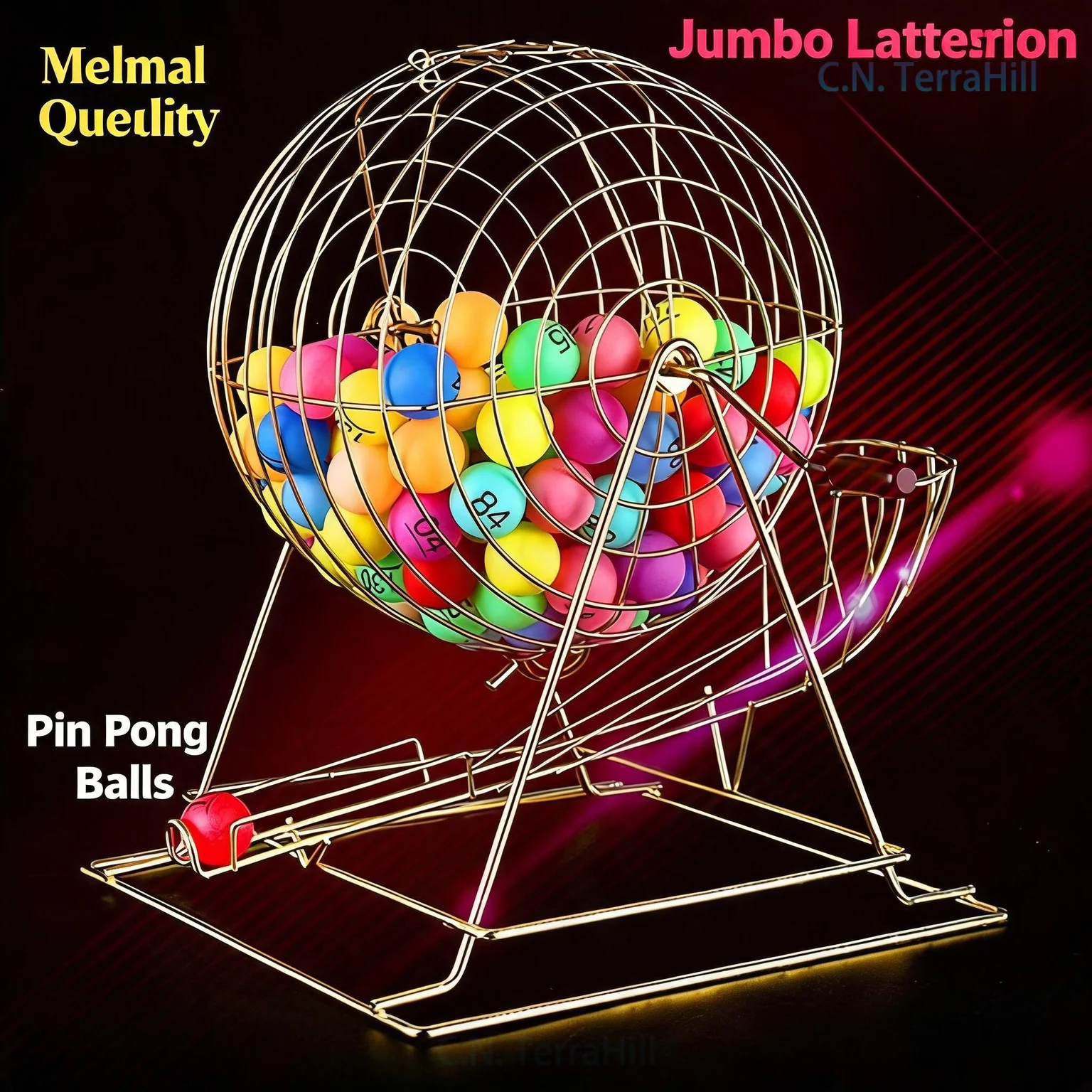Metal Lottery Drawing Machine Manual Two-Color Ball Selector Spinning Wheel Prize Draw Tool for Party Events