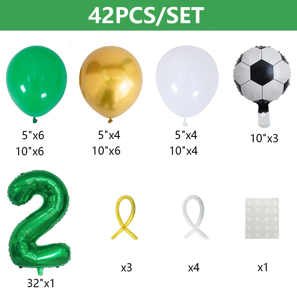 42 قطعة بالونات كرة القدم مجموعة 32 بوصة الأخضر 0-9 عدد كرة القدم احباط بالون كرة القدم المستديرة Globos لاستحمام الطفل الصبي حفلة عيد ميلاد