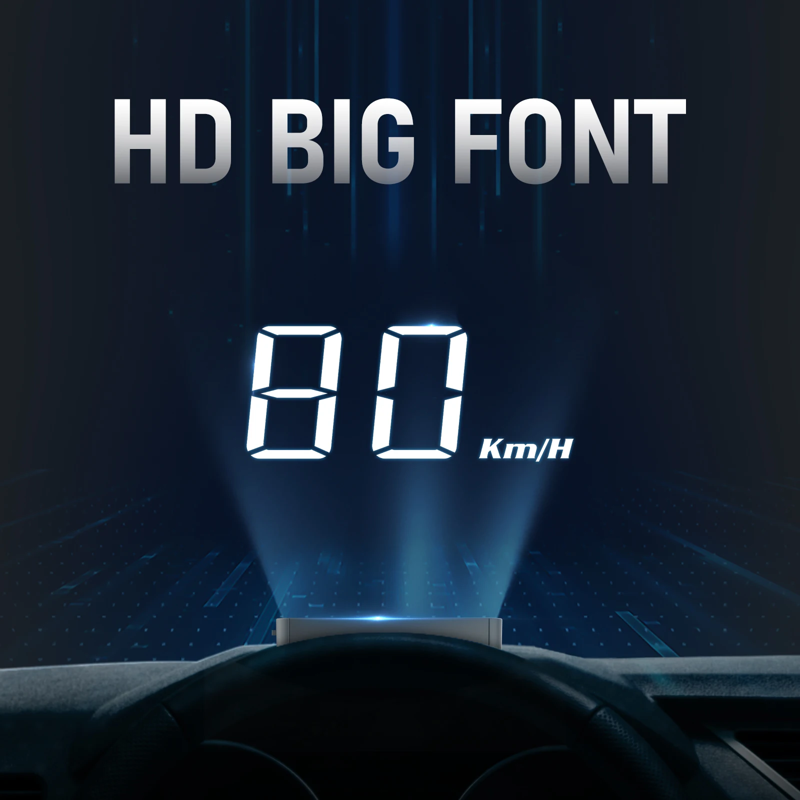 H90S Hud Head Up Display Windshield Projector Car Mounted OBD Driving Computer High-Definition Speed Water Temperature Voltage