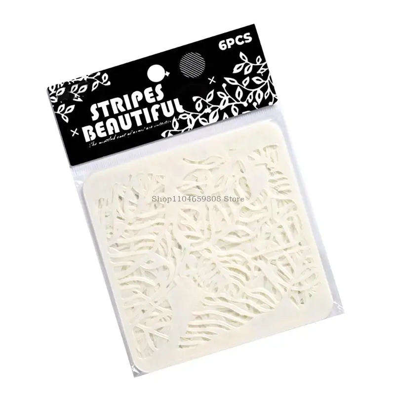 6 PC Flowers Disegno Modelli strati strati stravaghi per rivista degli stencil