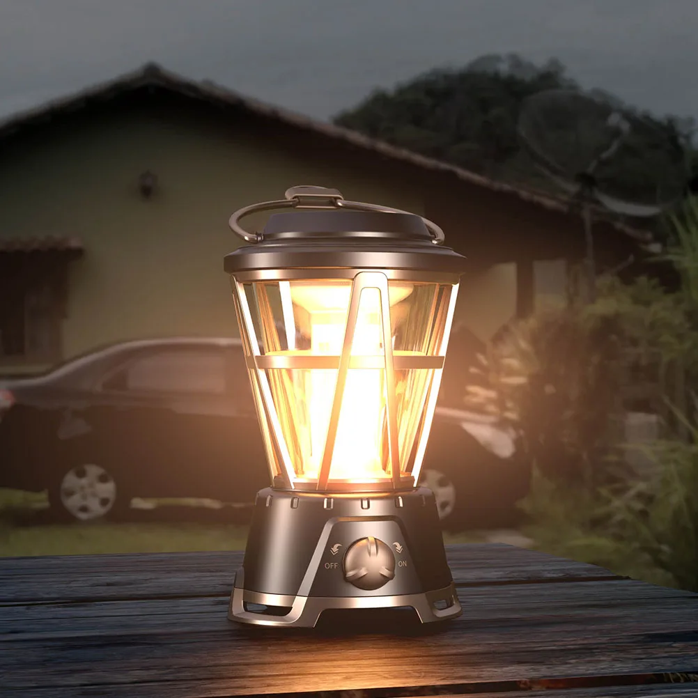 

Retro Camping Portable ABS Tent Light Adjustable Brightness Vintage Style Outdoor Supply Camping Light Waterproof