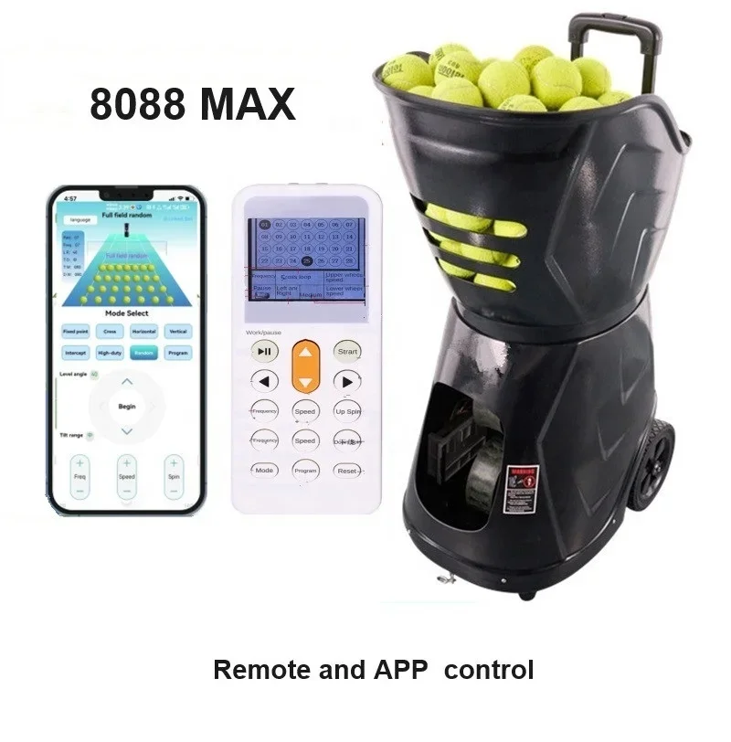 Customs tennis ball practice feeding machine auto portable step training practitioner tennis ball machine with app