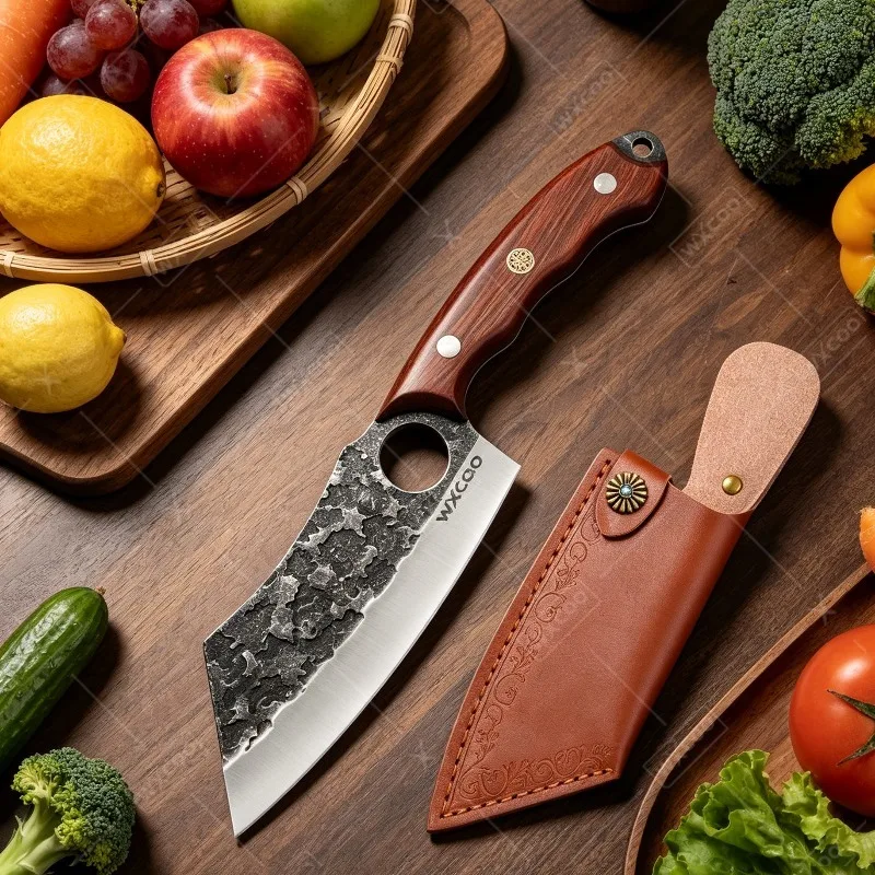 Juego de 1-3 Cuchillos de Cocina con Funda, Cuchillo Profesional para Deshuesar Carne y Pescado, Accesorios de Cocina para Viajes Familiares